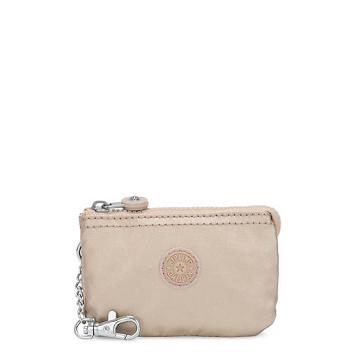 Kipling Creativity Mini Metallic Pouch Keychain Çanta Altın Bej Rengi | TR 1115QM